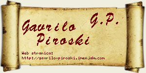 Gavrilo Piroški vizit kartica